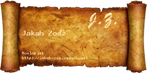Jakab Zoé névjegykártya
